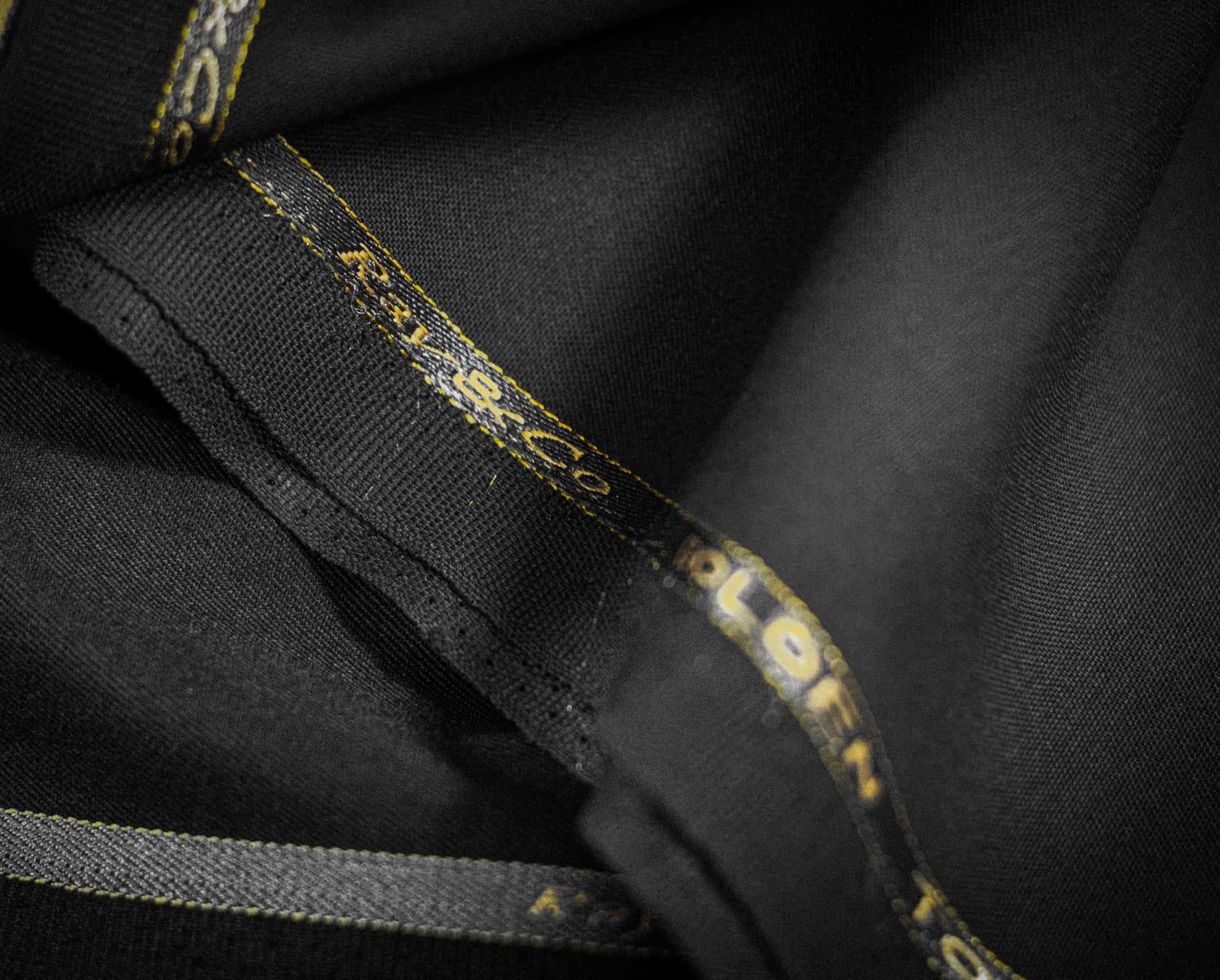 Ray and Co. fabric with gold selvedge detail