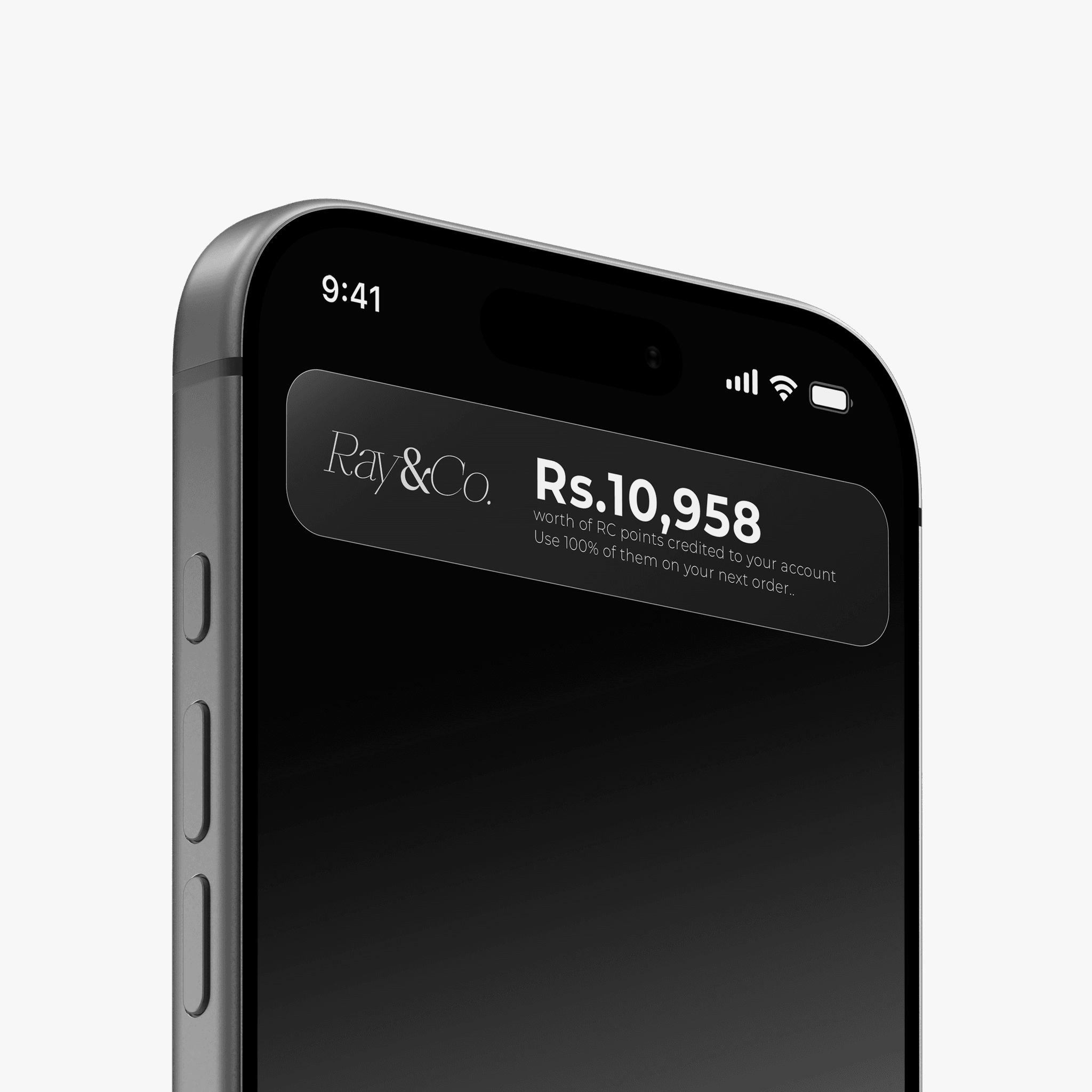 Ray&Co. buyback credits notification on mobile